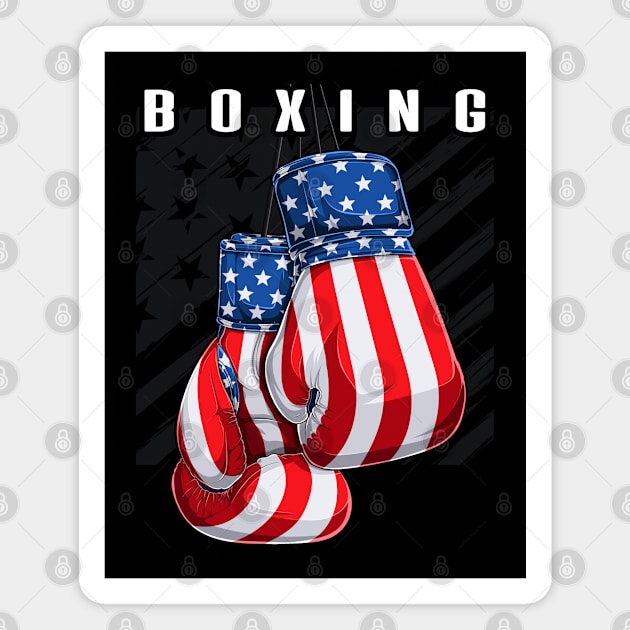 Boxing USA American Flag Boxing Gloves Magnet by zap